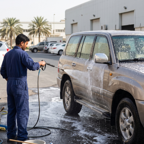 Skilled technician servicing a vehicle